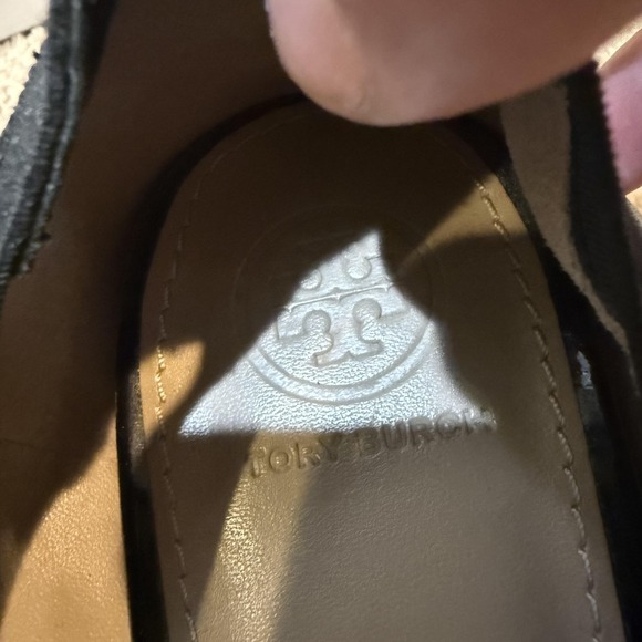 Tory Burch Shoes Womens Size 9.5 Black Amy Pump Cap Toe Block Heel Logo - Picture 7 of 13